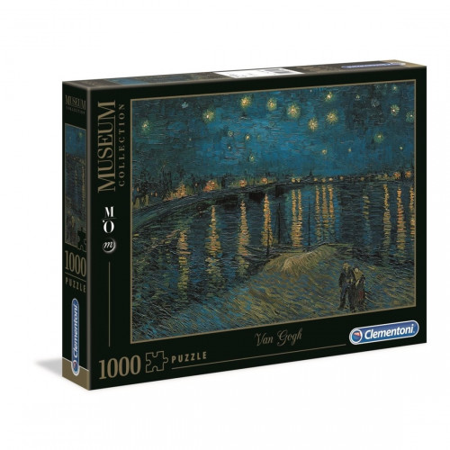 Puzzle Clementoni "Van Gogh - Noapte instelata pe Rhone", 1000 piese, dimensiuni 69 x 50 cm